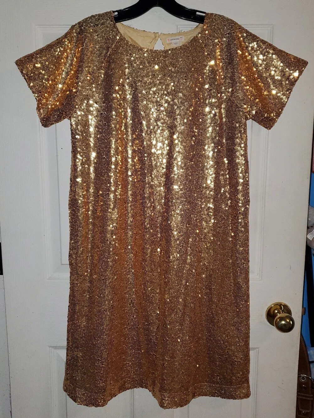 Crewcuts for J. Crew Gold Sequin Short Sleeve Dress